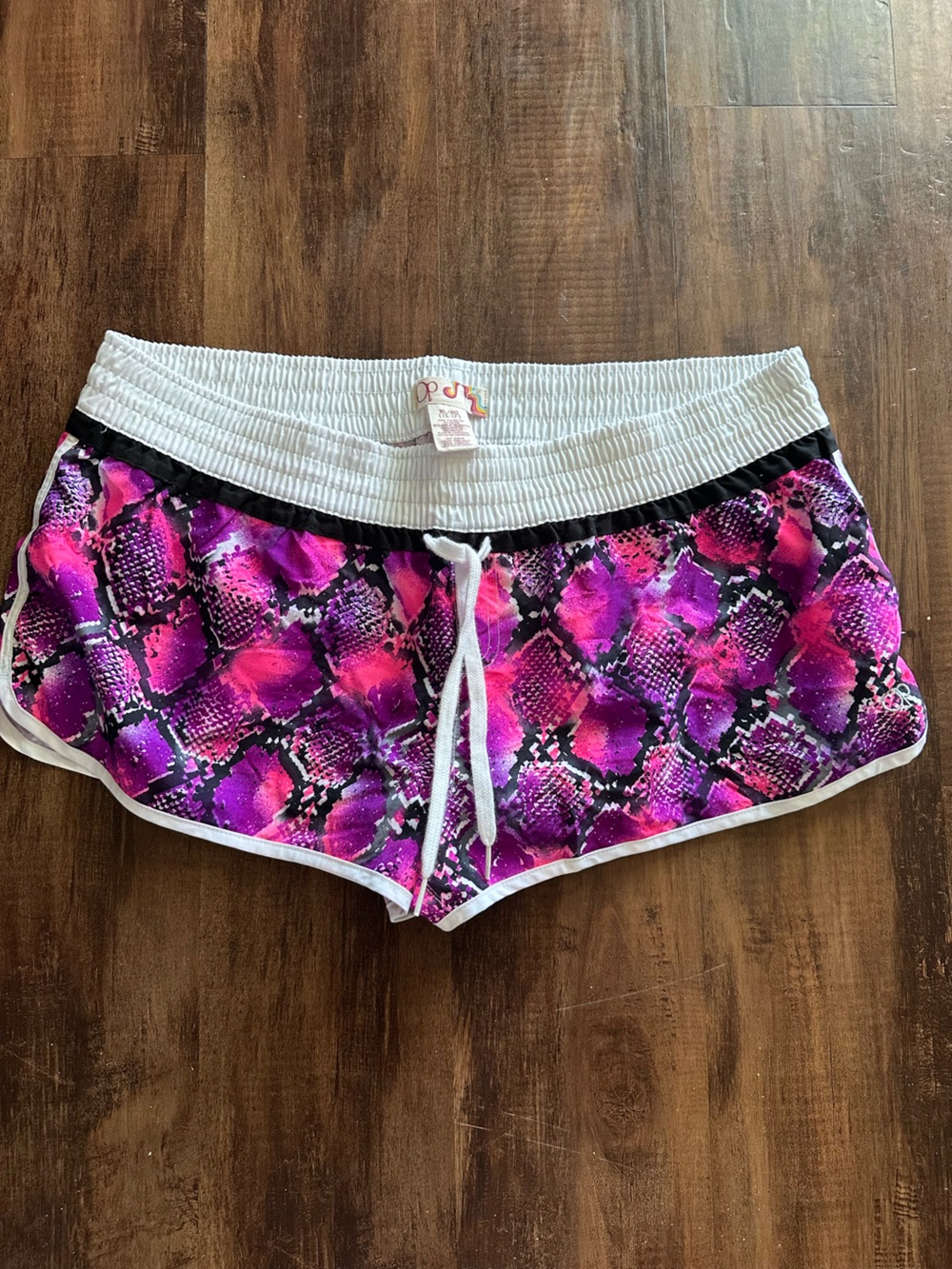 Vintage Y2K OP Women's Pink Purple Snake Print swim Shorts